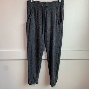 Athleta Heathered Dark Gray Luxe Coaster Jogger Sweatpants